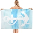 thumbnail image 2 of Anchor Beach Towel Sand Free Microfiber with A Cute Design Oversized Large Beach Towels Highly Absorbent Lightweight Soft and Quick Dry Swim Bath Towels for Men Women and Kids 32" x 52", 2 of 14
