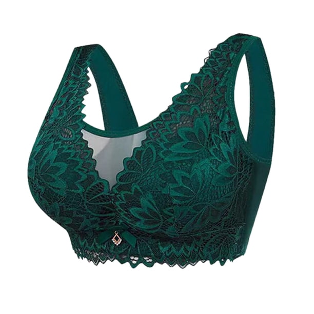 Gibobby Sujetador ajustable y sexy de sin rastro con escote en V profundo para mujer Brasier deportivo para mujer(Verde,36)