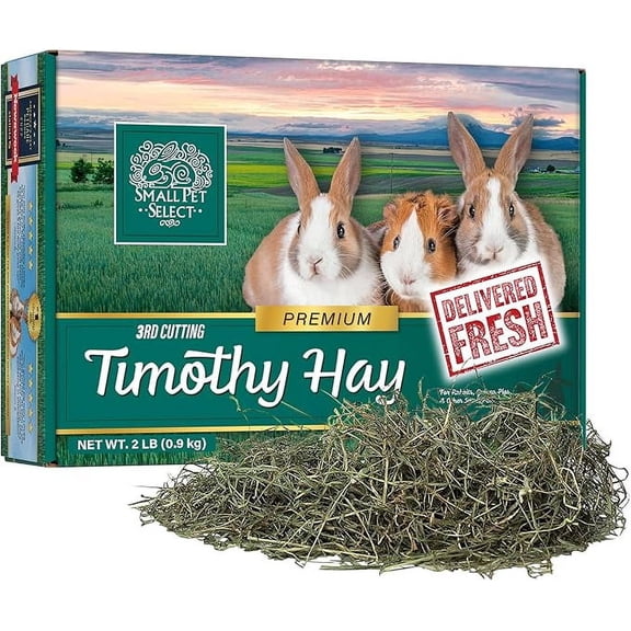 Small Pet Select 3Rd Cutting "Super Soft" Timothy Hay Pet Food, 2 Lb., green, 2 Pound (Pack of 1), 32 Ounce