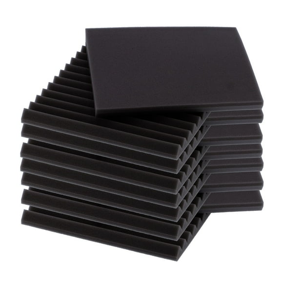 12Pcs Acoustic Foam Panels Fireproof Sound Absorbing for KTV Recording Studio 30x30x2.5cm