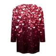 thumbnail image 3 of Resicozy Valentines Shirts For Women 3/4 Sleeve Valentine Day Top 2026 Cute Heart Print Graphic Shirt Crewneck Pullover Wine XL, 3 of 4