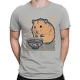 thumbnail image 2 of Smartprints Ukiyo-E Hamster Ramen Bowl Men's T-Shirt Ash, Cotton, M, 2 of 3