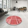 thumbnail image 4 of Ahgly Company Machine Washable Indoor Round Transitional Light Coral Pink Area Rugs, 5' Round, 4 of 7