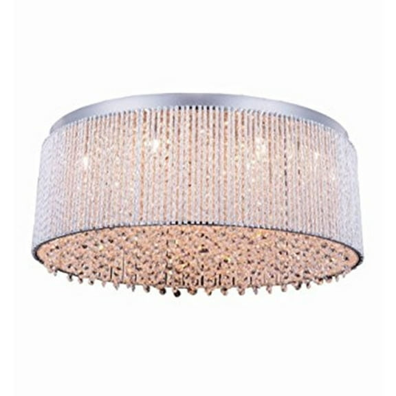 Influx 14 light Chrome Flush Mount Clear Royal Cut Crystal