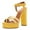 Yellow, variant on FSJ Women Chunky Block Platform High Heels Sexy Open Toe Ankle Strap Sandals Fashion Strappy Wedding Party Evening Dance Summer Pumps Size 8 Yellow