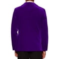 thumbnail image 3 of BLAZER DE VELVET CHIC PARA HOMBRE DE UN BOTÓN, TRAJE DE FIESTA PROM TUXEDO, CHAQUETA DE CENA XL PÚRPURA OSCURO, 3 of 6