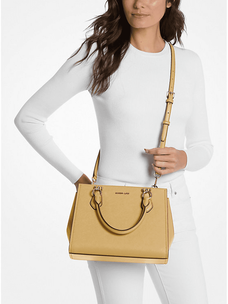 Michael Kors Outlet Marilyn Medium Saffiano Leather Satchel
