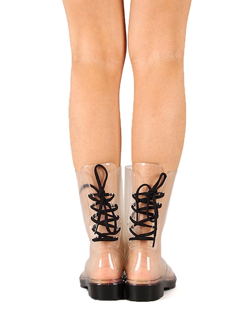 clear womens rain boots