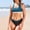 Blue, variant on Women's Sporty Colorblock Bikini Set Back Cutout Swimsuit Athletic Two-Piece Beach Swimwear