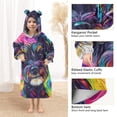 thumbnail image 4 of joogoo Wearable Blanket Hoodie Dog Oil Paint for Flannel Sherpa Pocket 3-14 YR S, 4 of 7