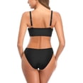 thumbnail image 2 of Bikini de Mujer con Recorte Lateral Bikini Cruzado Trajes de baño Inferiores Negro - B M Negro - B M Xishao ropa, 2 of 2