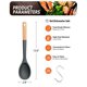 thumbnail image 2 of Cucharas grandes de silicona para cocinar, antiadherentes con mango de madera maciza, resistentes al calor, para cocinar, servir, rociar y mezclar, 33 cm (gris), 2 of 6