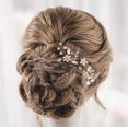 thumbnail image 4 of Flower Wedding Bride Hair Pins Pearl Bridal Hair Pieces Crystal Hair Clips Silver Hair Accessories for Women Pack of 2 (Silver), 4 of 4