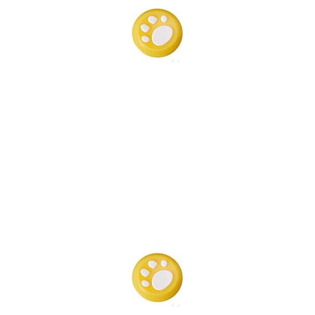 Inteprter Grips Caps Cómodo y útil Forma de pata de gato Thumbstick Cover Controller Accesorio para doméstico blanco sobre amarillo blanco sobre amarillo 2Conjunto