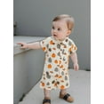 thumbnail image 5 of BemeyourBBs Boys Halloween Outfits Pumpkin Print Button T-Shirt and Elastic Shorts, 5 of 9