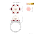 thumbnail image 5 of ANGARA Freshwater Cultured Pearl Floral Ring with Rubies in 14K White Gold for Women | June Birthstone, Birthday, Anniversary, Jewelry Gift for Women | Pearl Ring, 5 of 8
