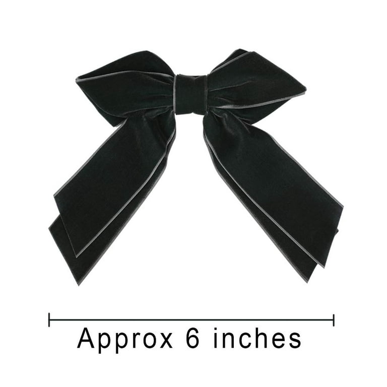  2pcs Big Satin Hair Bows 4pcs Velvet Ribbon Bows for Hair :  Beauty & Personal Care