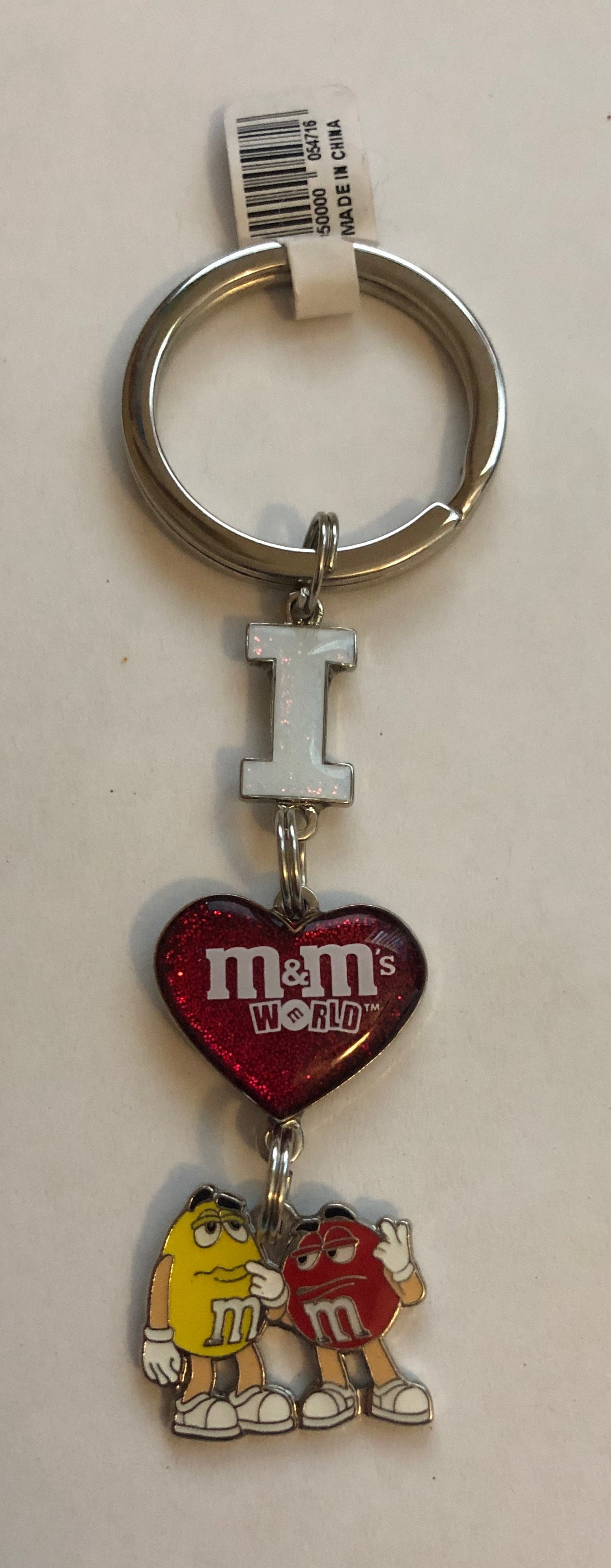 M&M'S M&M's World Red and Yellow Heart Stacker Keychain New with Tag