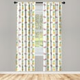thumbnail image 3 of Ambesonne Tropical Curtains, Pastel Watercolor Art, Pair of 28"x84", Multicolor, 3 of 5