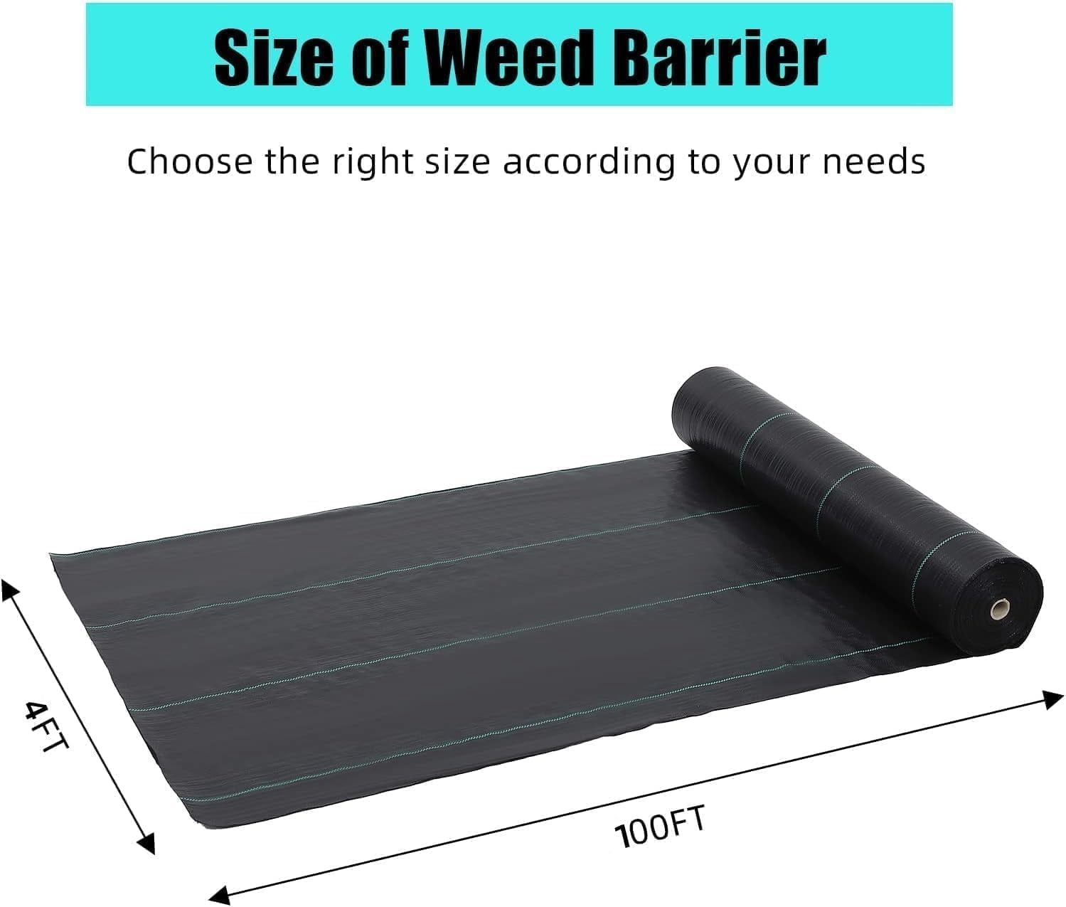 ChaoLink 4ft x 100ft Non-Woven Weed Barrier Landscape Fabric, 1.8oz Garden Ground Cover Mat for Yard & Driveway