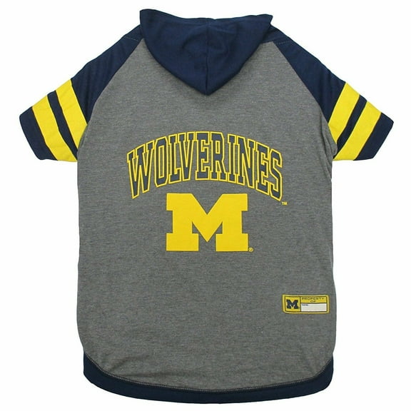 Pets First College Michigan Wolverines Pet Hoodie Tee Shirt, 4 Sizes Available - Medium