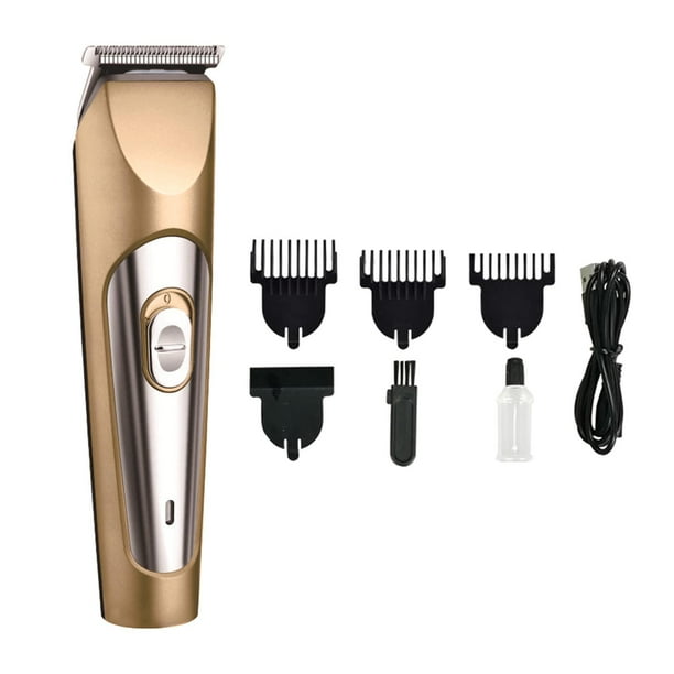Cortadora de cabello profesional recargable por USB con peines guía de acero inoxidable 3x Oro Yuyangstore Cortadora de cabello eléctrica