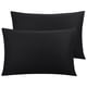 thumbnail image 1 of Funda de Almohada de 100% Algodón, Juego de 2 Suaves Transpirables Fundas Almohada con Cierre de Cremallera para Dormitorio Hotel Moderno - Negro, 51x91cm, 1 of 6
