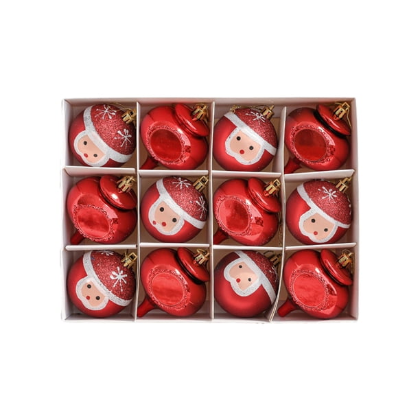 12 adornos navideños de bolas para el árbol, 6 cm de bombillas navideñas para decorar el árbol, falda para el árbol, decoración para fiestas y Navidad