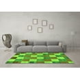 thumbnail image 3 of Ahgly Company Indoor Square Checkered Green Modern Area Rugs, 6' Square, 3 of 4