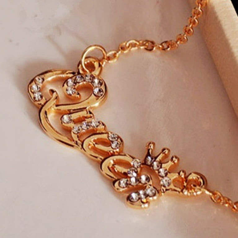 Alloy Gold Plated Lock Pendant Chain, Size: 30 cm