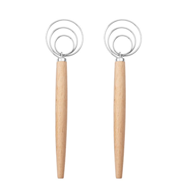 Batidor de masa tradicional danés, batidora manual para masa de pan, herramienta para hornear pan artesanal