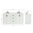 thumbnail image 3 of Ariel Kelly 73 Inch Double Oval Sink Bathroom Vanity With Pure White Quartz Countertop 1.5 Inch Edge In White, 3 of 12