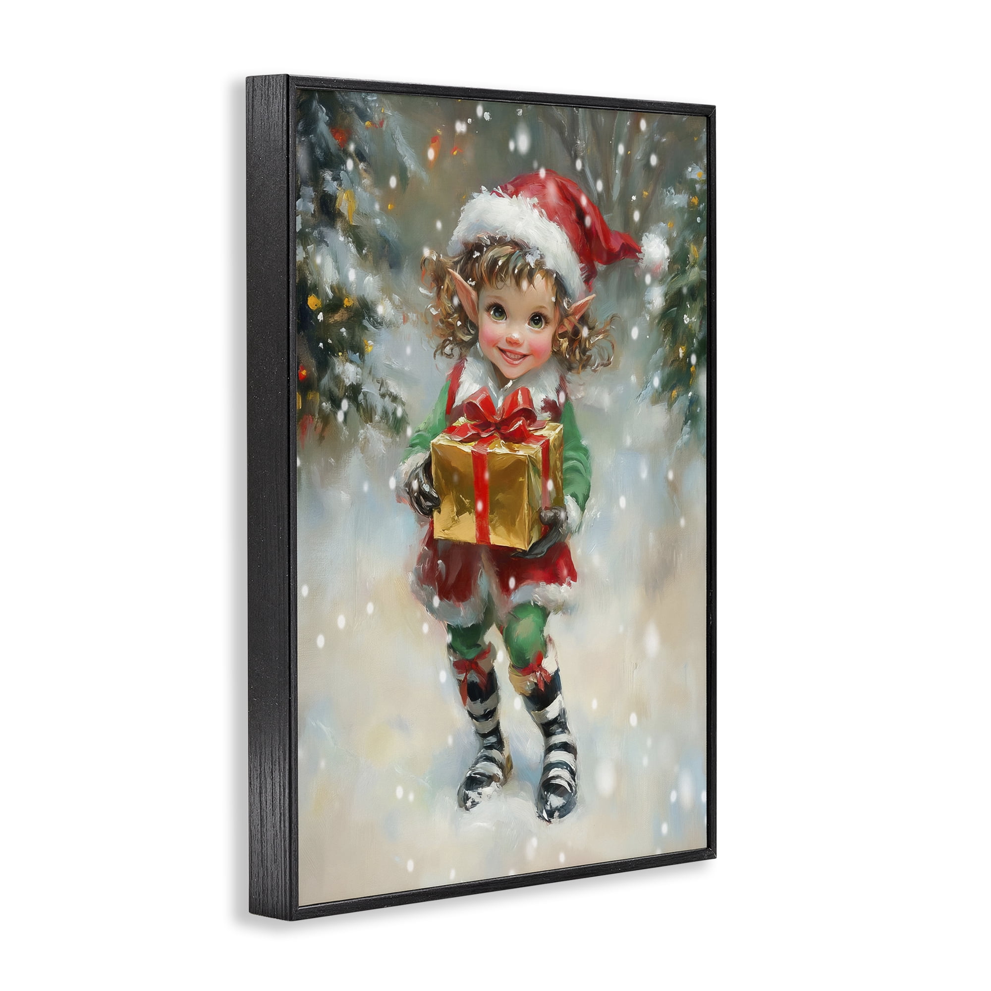 Stupell Industries Santa's Little Elf Black Framed Giclee Art, design by Tina LeCour