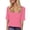 Pink, variant on Women's Deep V Neck T-Shirt Half Sleeve Solid Color Casual Top Summer Soft Relaxed Fit Tee Elbow Sleeve Cotton Blend Basic Pullover
