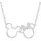 thumbnail image 1 of Disney Jewelry for Women and Girls, Mickey and Minnie Silver Plated Silhouette Pendant Necklace, 18 Inch Chain Mickey 90th Birthday Anniversary, 1 of 5