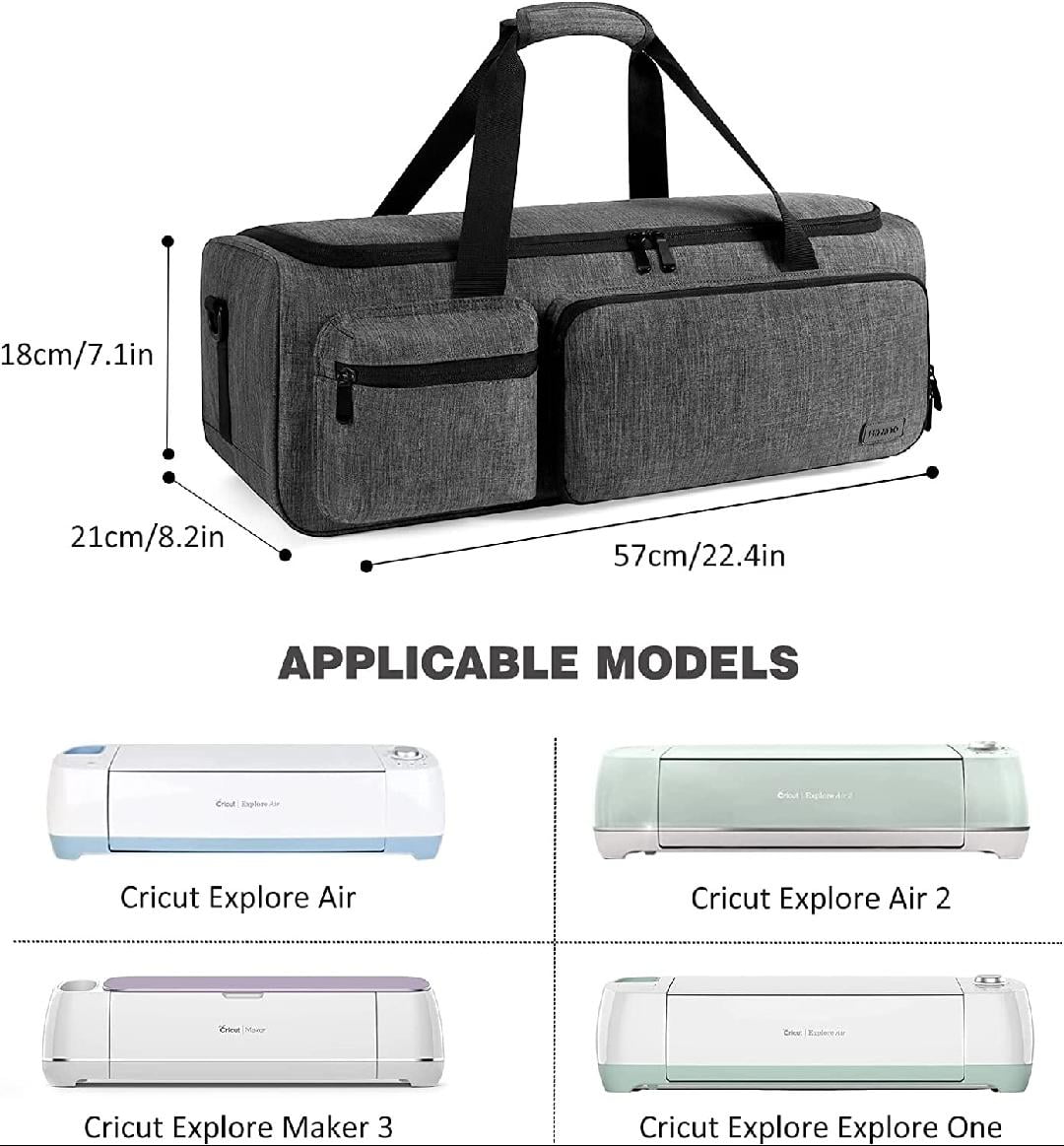 LZXYBIN Carrying Case for Cricut Maker 3/Maker/Explore 3/Explore Air 2 (Bag  Only) with Dust Cover, Cutting Mat Pocket Tote Bag for Cricut