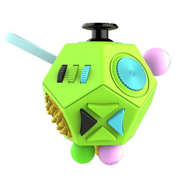 Fidget Dodecagon –12-Side Fidget Cube Relieves Stress and Anxiety Anti Depression Cube for Children and Adults with Autism(B1 Green)