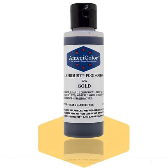 AmeriColor AmeriMist Gold, 4.5 Ounce, Airbrush Food Color
