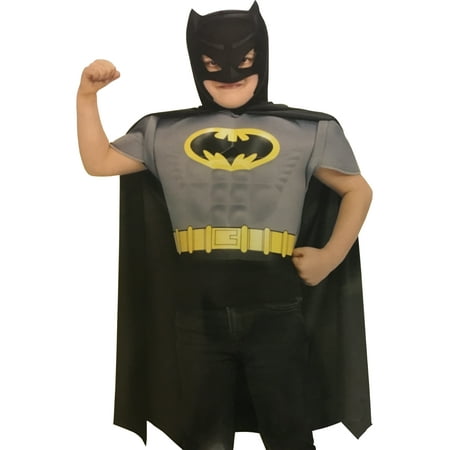 Boy's Batman Grey Comic Book Superhero Muscle Chest Costume Small 4-6