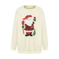 thumbnail image 1 of Kmbangi Women's Fleece Pullover Long Sleeve Round Neck Christmas Sweatshirt for Autumn Winter, 1 of 9