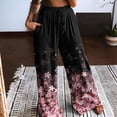 thumbnail image 1 of WILLBEST Pantalones Casuales de Cintura Alta para Mujer, con Cordón, Estampado de Plumas y Flores, Pantalones Largos Bohemios con Bolsillos para La Playa, para Un Estilo Sin Esfuerzo. Mediana, 1 of 7