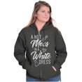 thumbnail image 4 of Hot Mess White Dress Bachelorette Zip Hoodie Sweatshirt Women Brisco Brands 4X, 4 of 6
