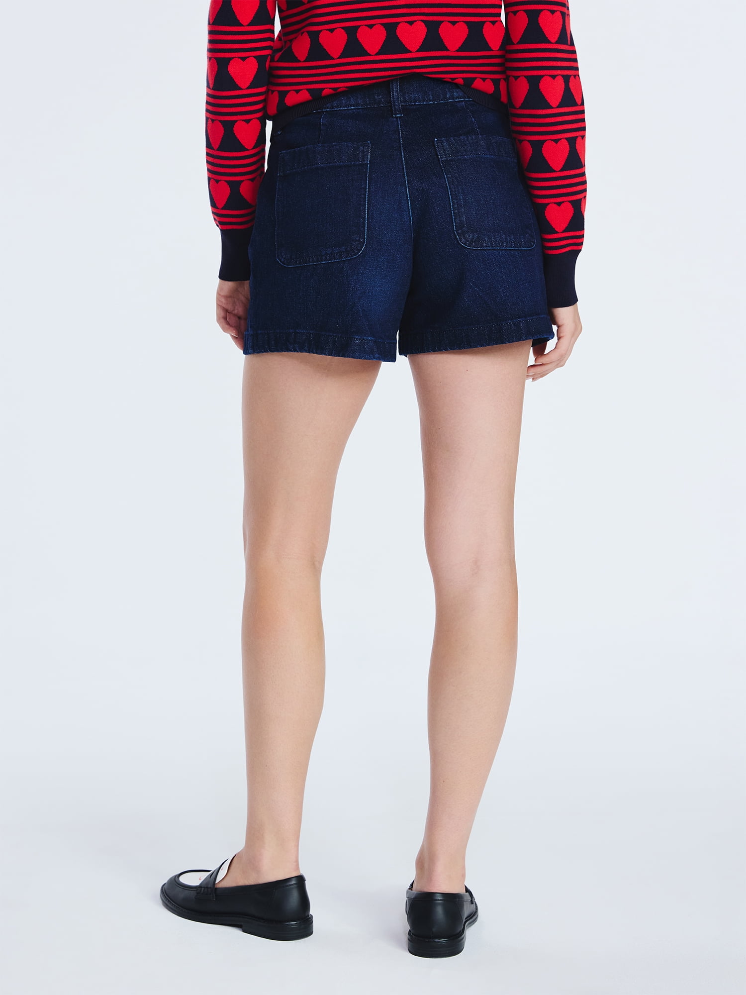 Free Assembly Women's and Women's Plus Patch Pocket Denim Shorts, 4" Inseam, Sizes 0-28W