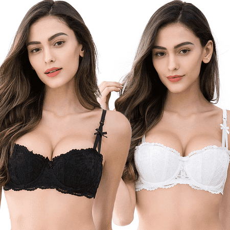

Varsbaby Sexy lace Bra Half Cup Push Up UnderwearThin Cotton Women Bras