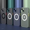 thumbnail image 3 of i16 16Pro 16ProMax Matte Armor Magnetic Wireless Charge Clear Case For iPhone 16 Pro Max Plus For Magsafe Cover Fundas Black For iphone 16 Plus, 3 of 6
