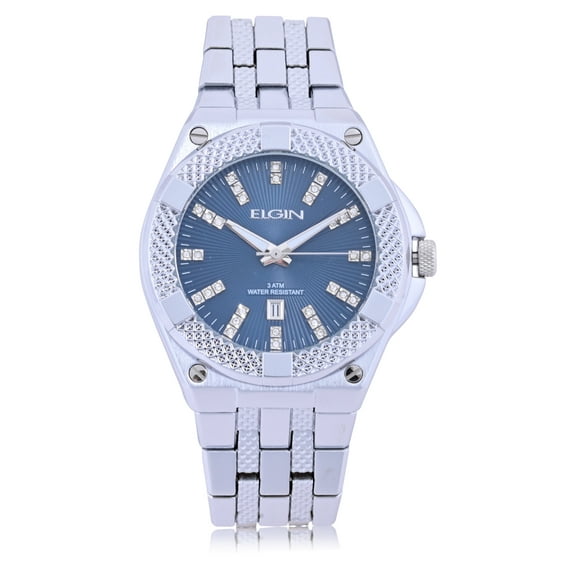 Elgin Adult Male Watch in Silver and Blue in Alloy (FG180014)