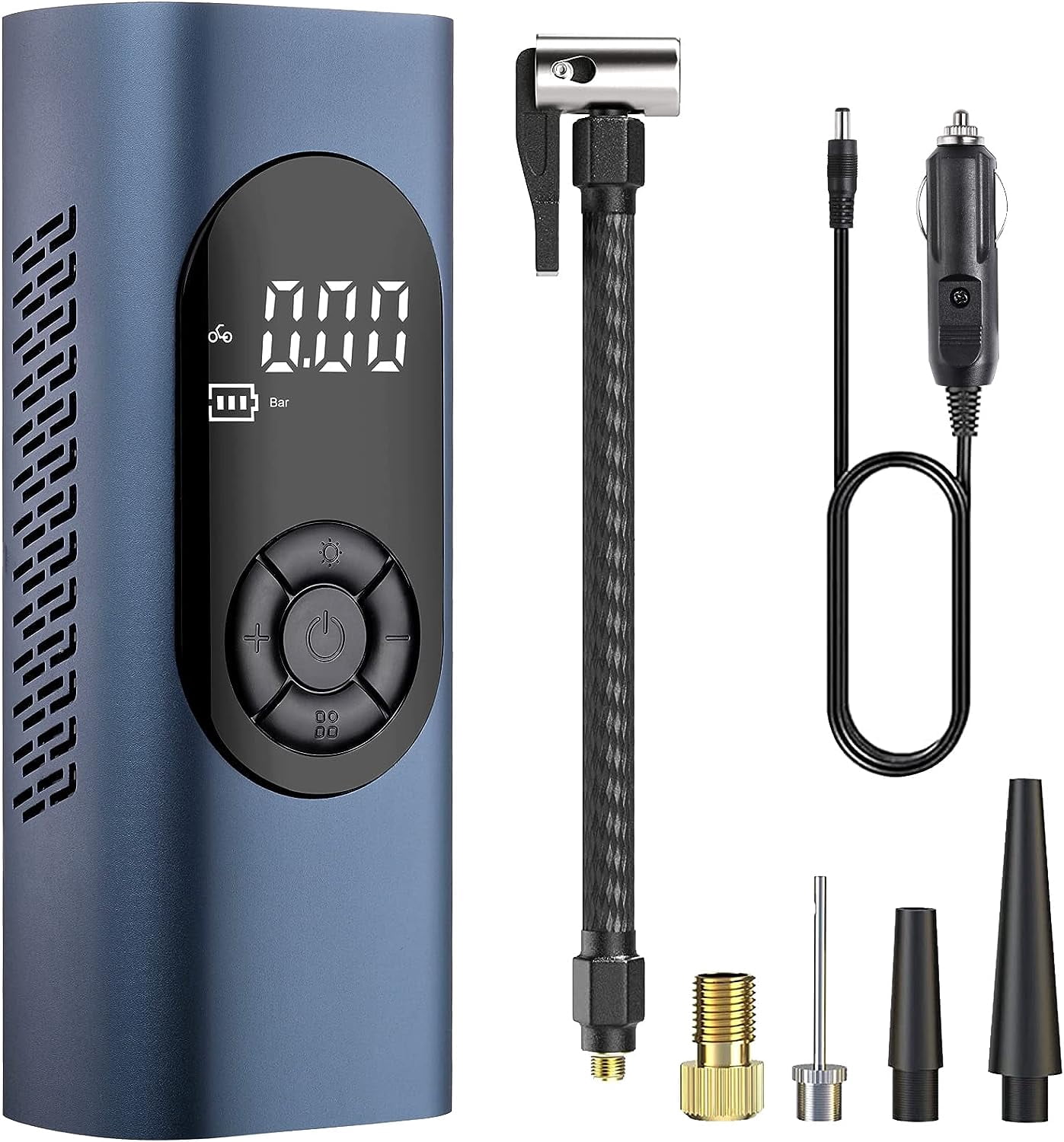 Tire Inflator Portable Air Compressor, 9000mAh Car Tire Air Pump, 2X Fast Inflation 150PSI Car Accessories with LED Light Portable Cordless Tire Inflator for Cars, Electric Bikes, Balls, Motorcycles