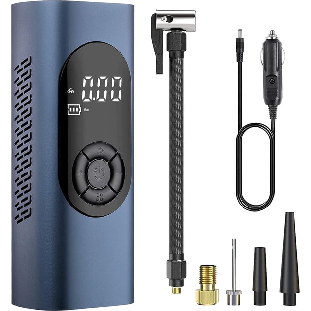 Tire Inflator Portable Air Compressor, 9000mAh Car Tire Air Pump, 2X Fast Inflation 150PSI Car Accessories with LED Light Portable Cordless Tire Inflator for Cars, Electric Bikes, Balls, Motorcycles