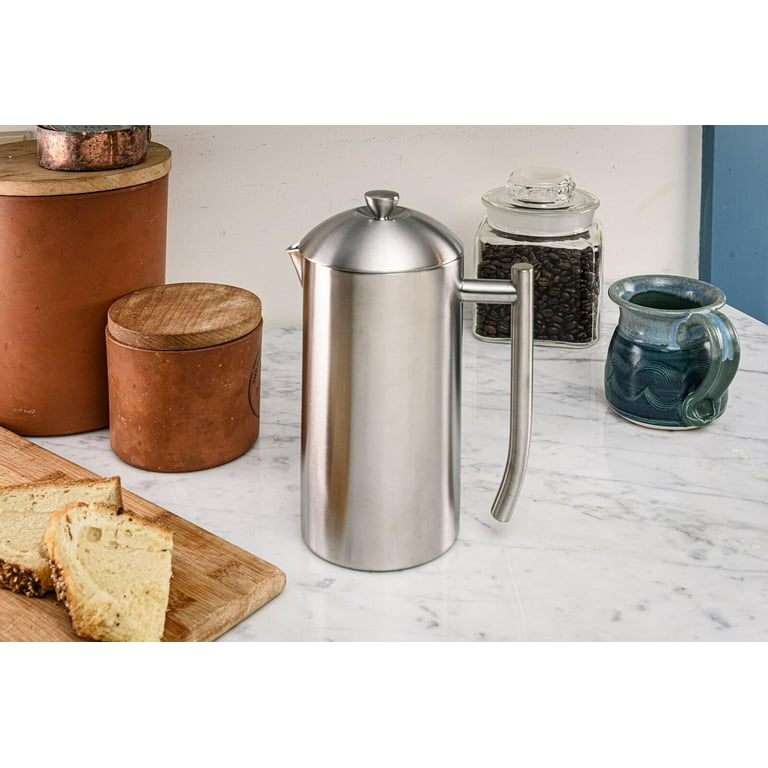 MIRA 34oz French Press Coffee Maker, Double Wall Insulated Stainless Steel,  Blue 