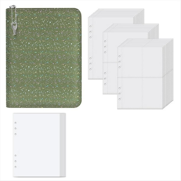 Carpeta Organizadora de Pegatinas de Tapa , Reutilizable, Tamaño A5, Holográfica, para Coleccionar, con 30 Páginas D